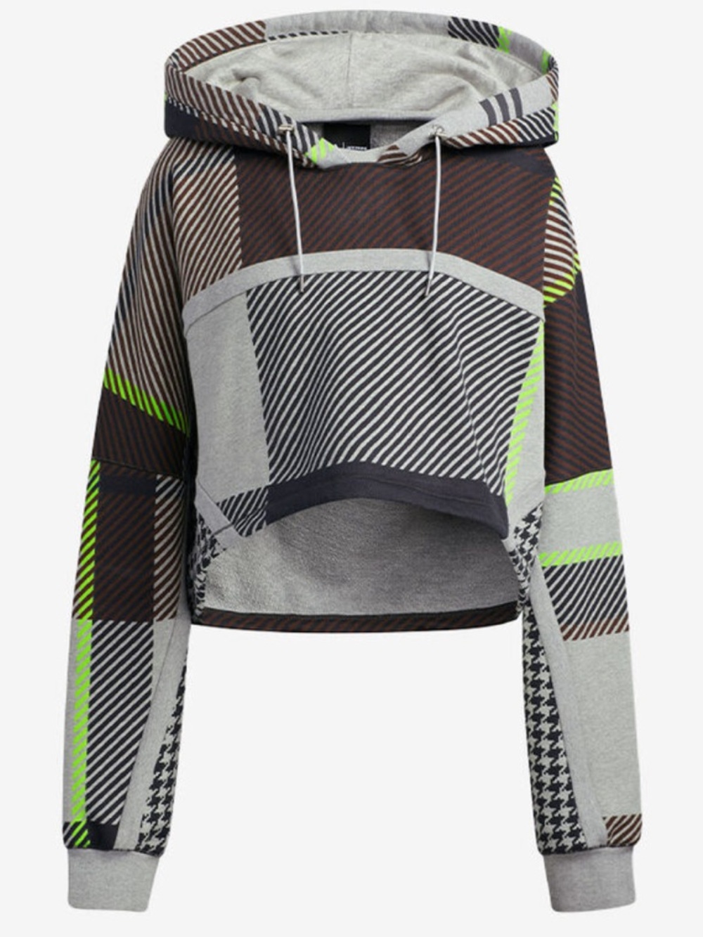 adidas Ivy Park Oversized Striped Shrug in Gray, Brown & Neon Green size S - Picture 4 of 13